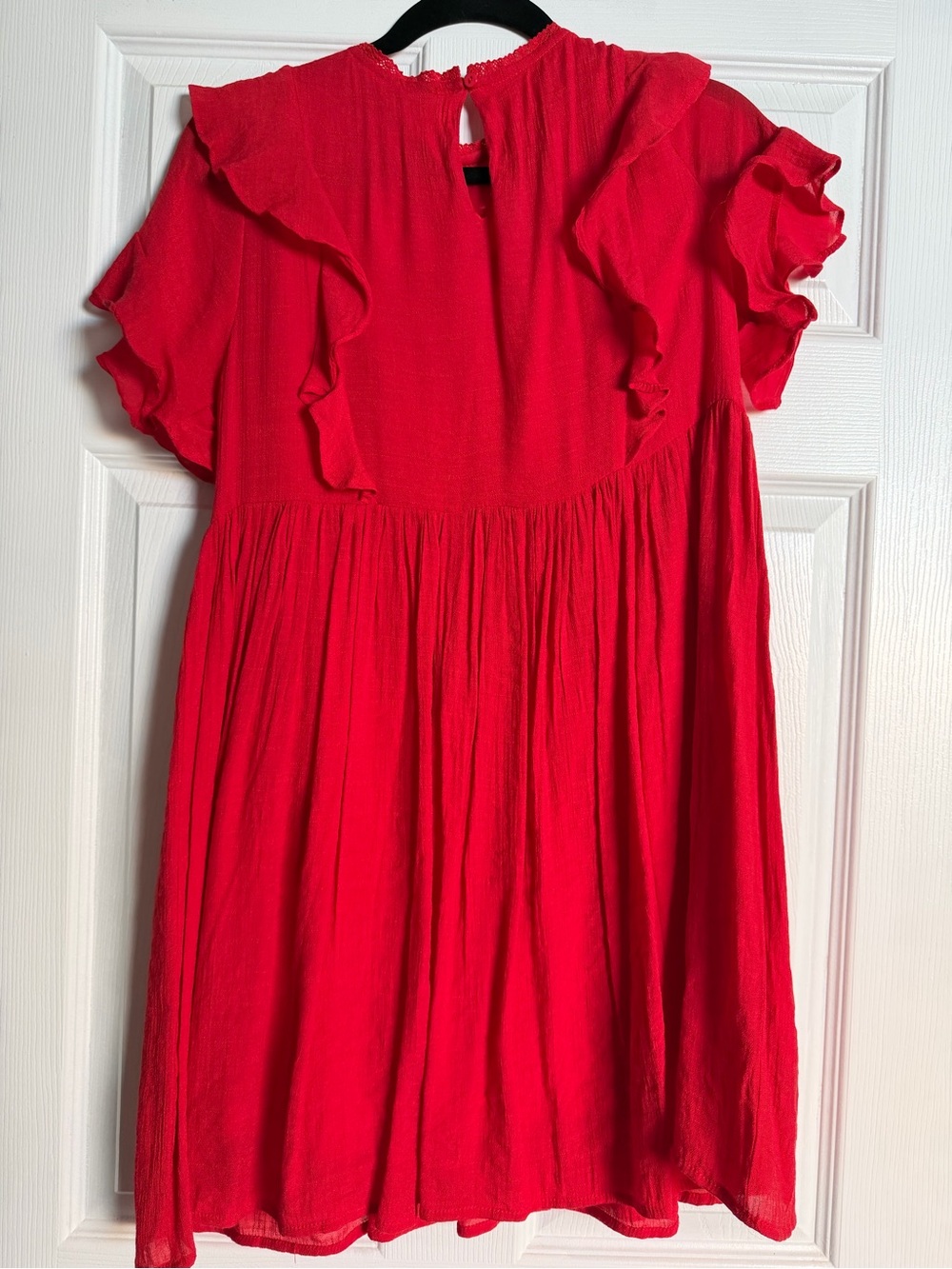 Red Lace Ruffle Dress - Picture 3 of 3